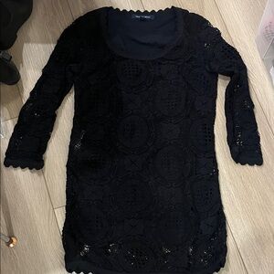 French Connection Elegant Black Lace Dress